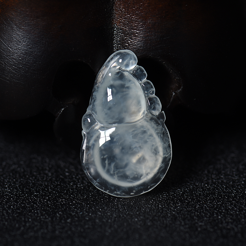 缅甸天然冰种翡翠葫芦吊坠-红掌柜