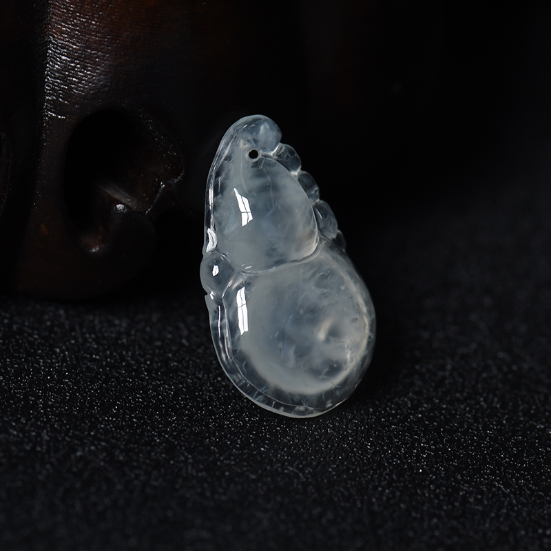 天然冰种翡翠葫芦吊坠-红掌柜