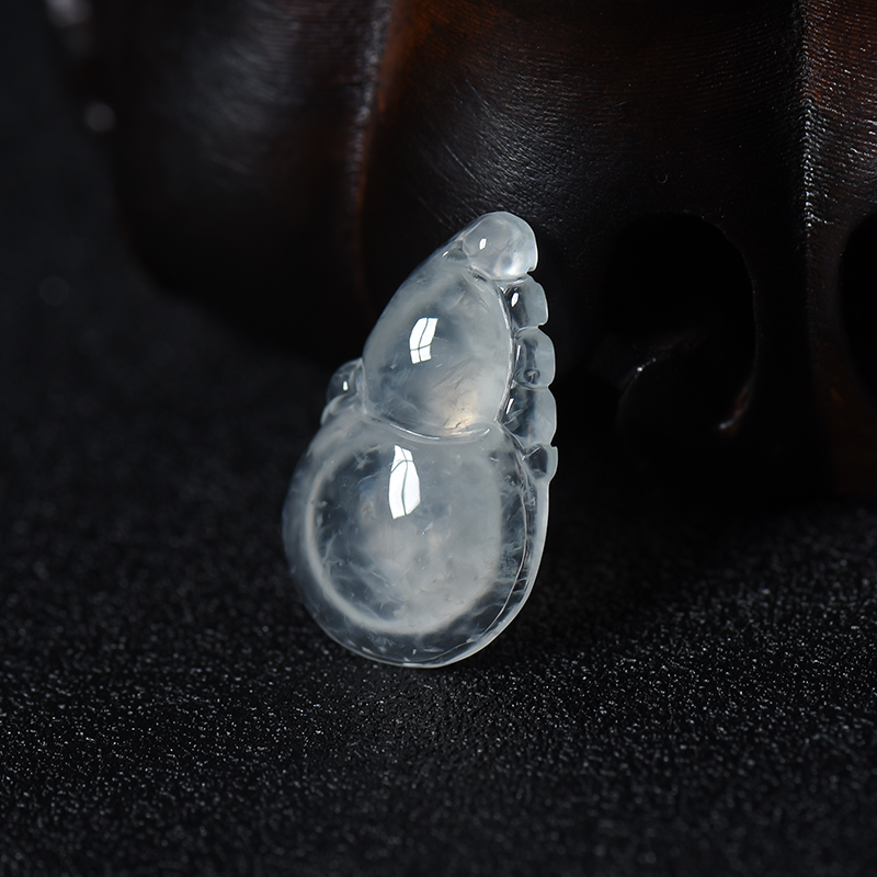 缅甸冰种翡翠葫芦吊坠-红掌柜