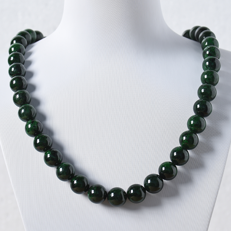 缅甸翡翠圆珠塔链-红掌柜