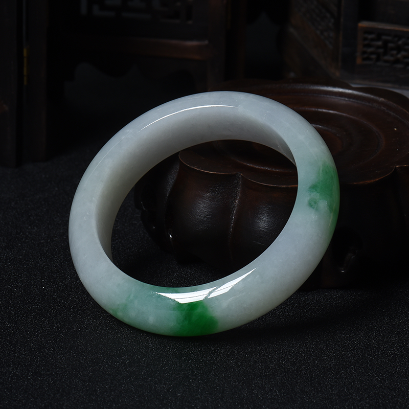 飘翠翡翠平安手镯-红掌柜