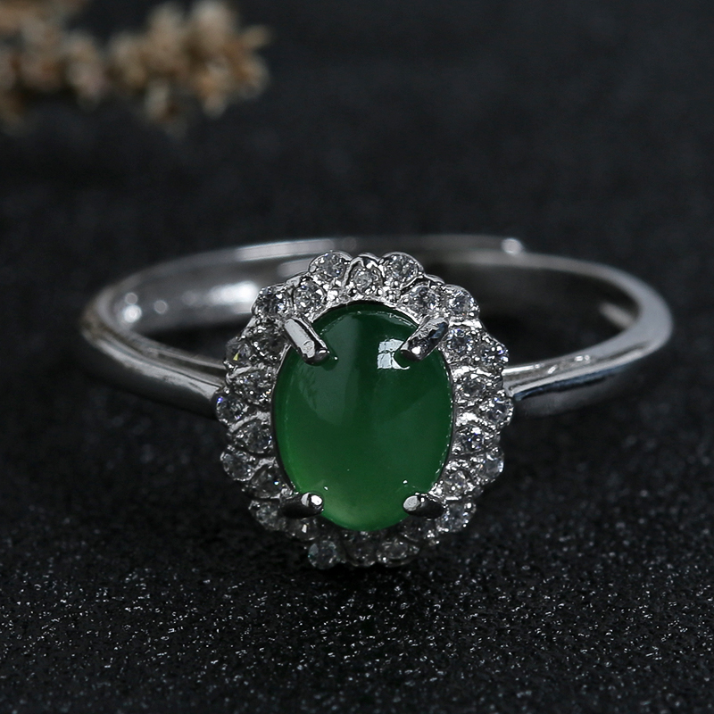 天然翡翠戒指-红掌柜