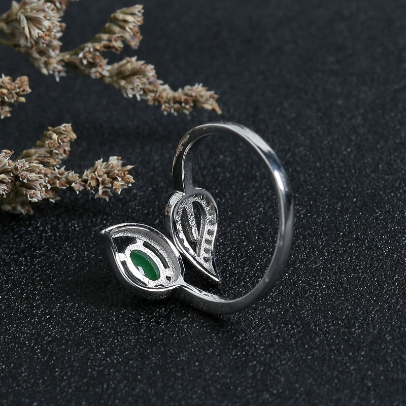 银镶冰种翡翠戒指-红掌柜