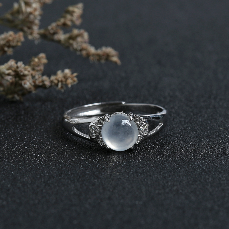 银镶冰种翡翠戒指-红掌柜