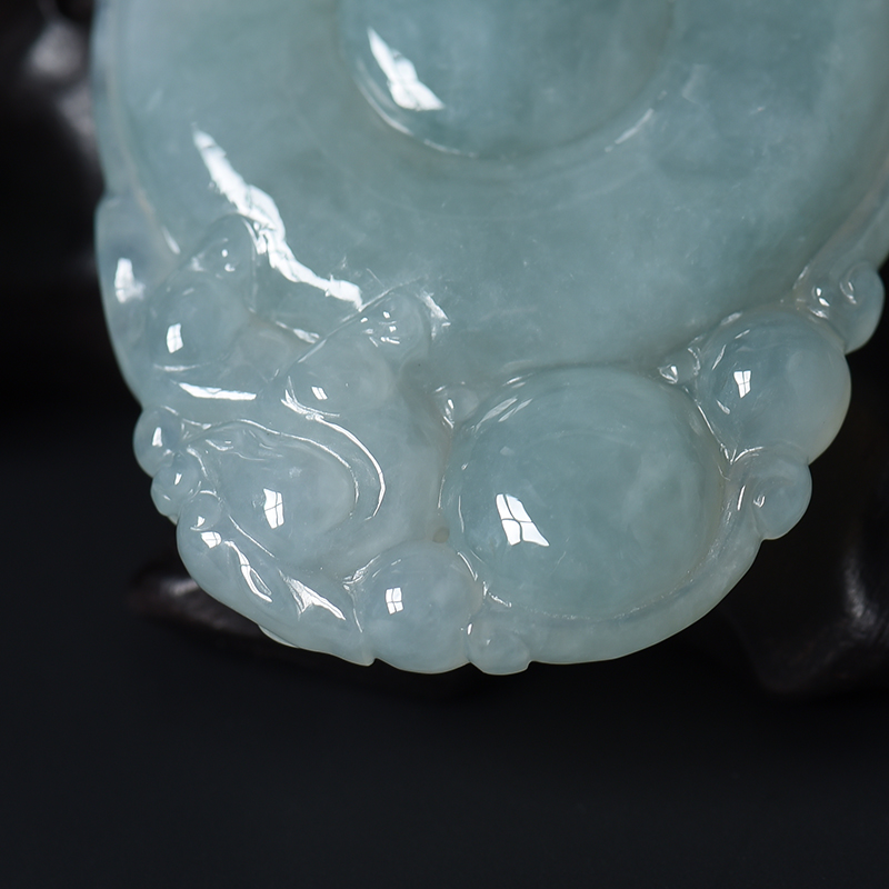 天然翡翠福寿如意吊坠-红掌柜