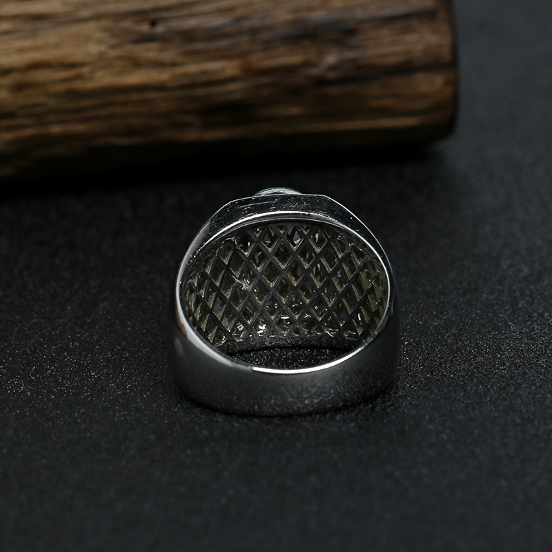 糯种满绿翡翠貔貅男戒-红掌柜