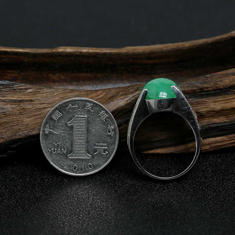翡翠男戒-红掌柜