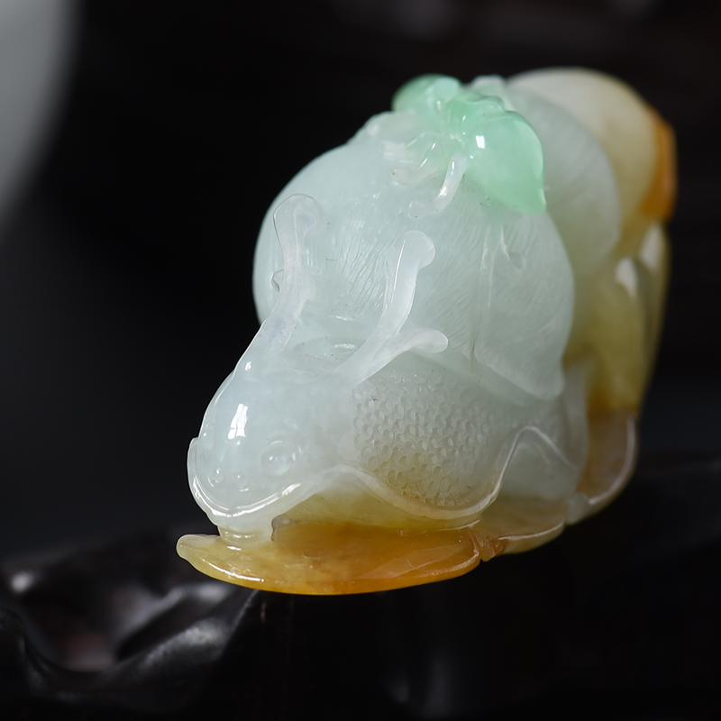 福禄寿翡翠知足常乐吊坠-红掌柜