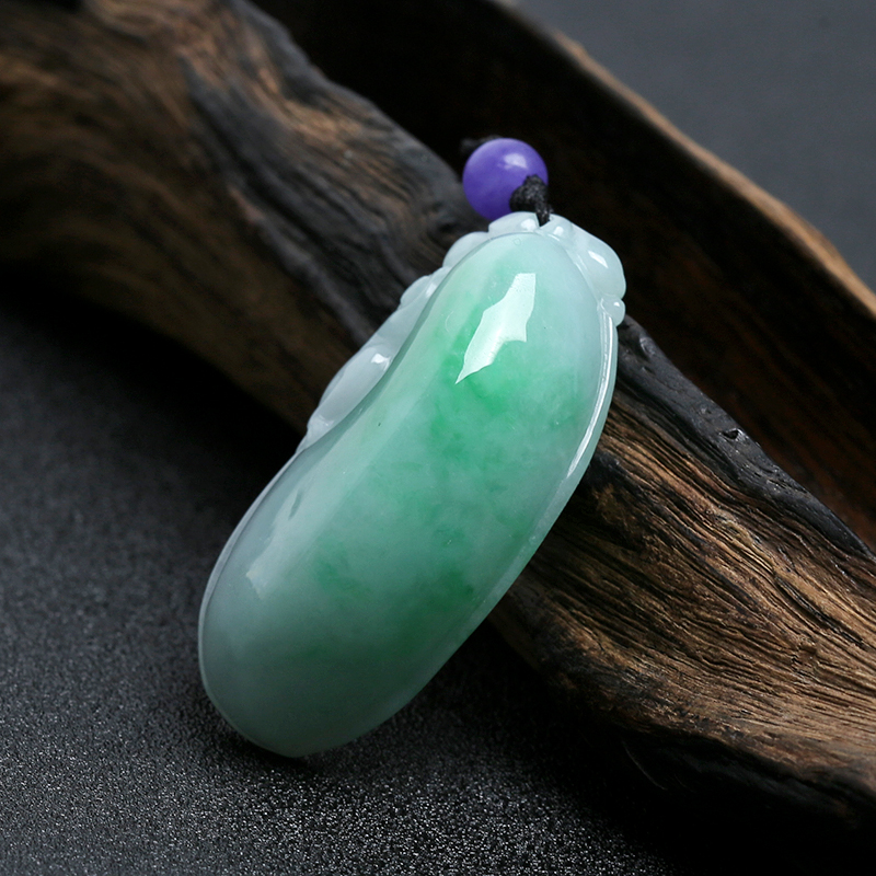 天然糯种飘绿翡翠福瓜吊坠 - 红掌柜