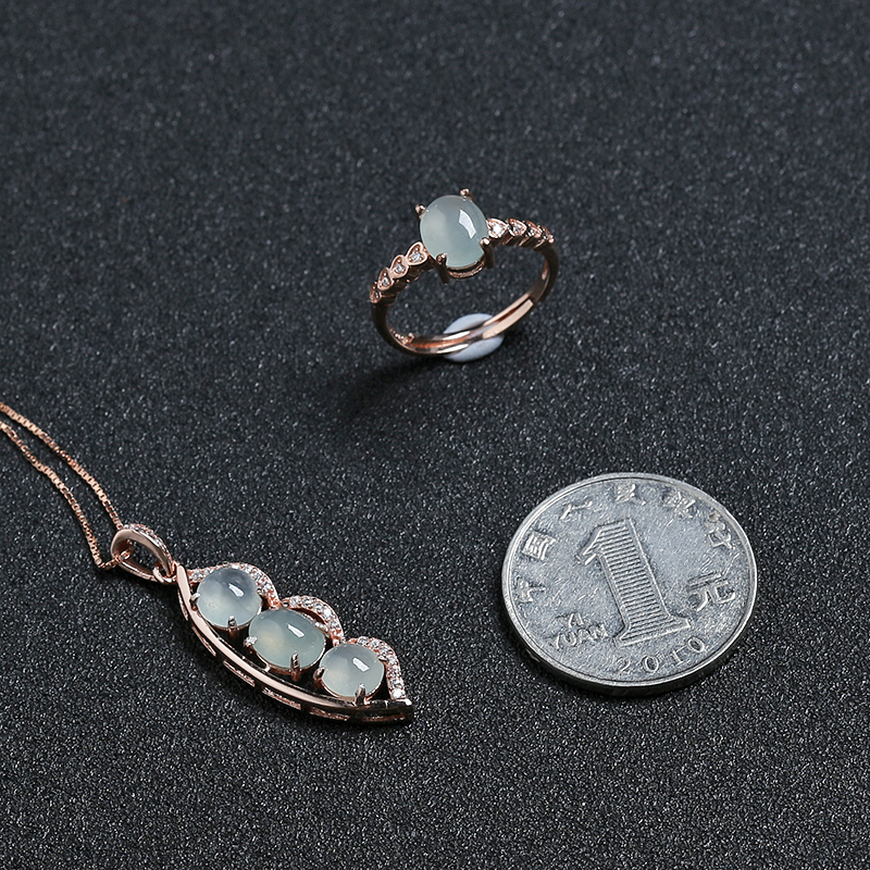 缅甸翡翠两件套-红掌柜