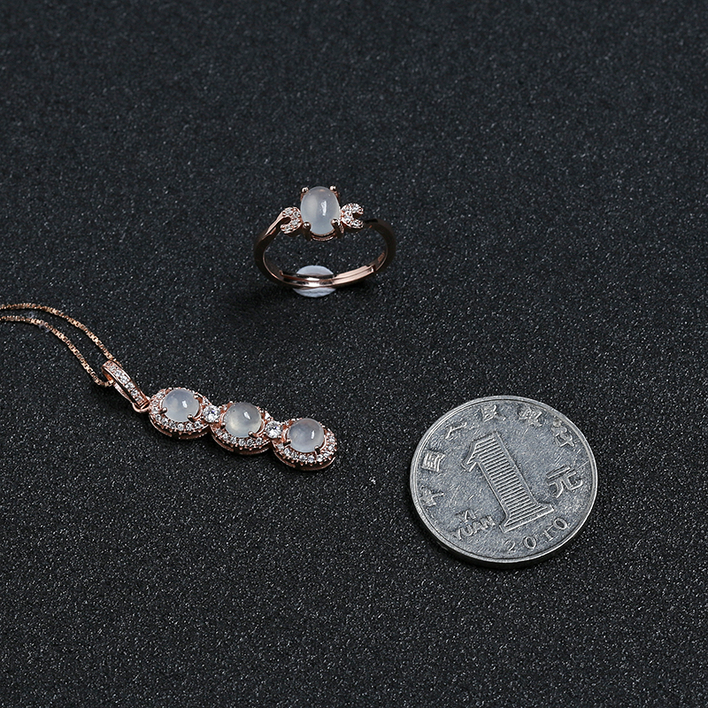 缅甸翡翠两件套-红掌柜