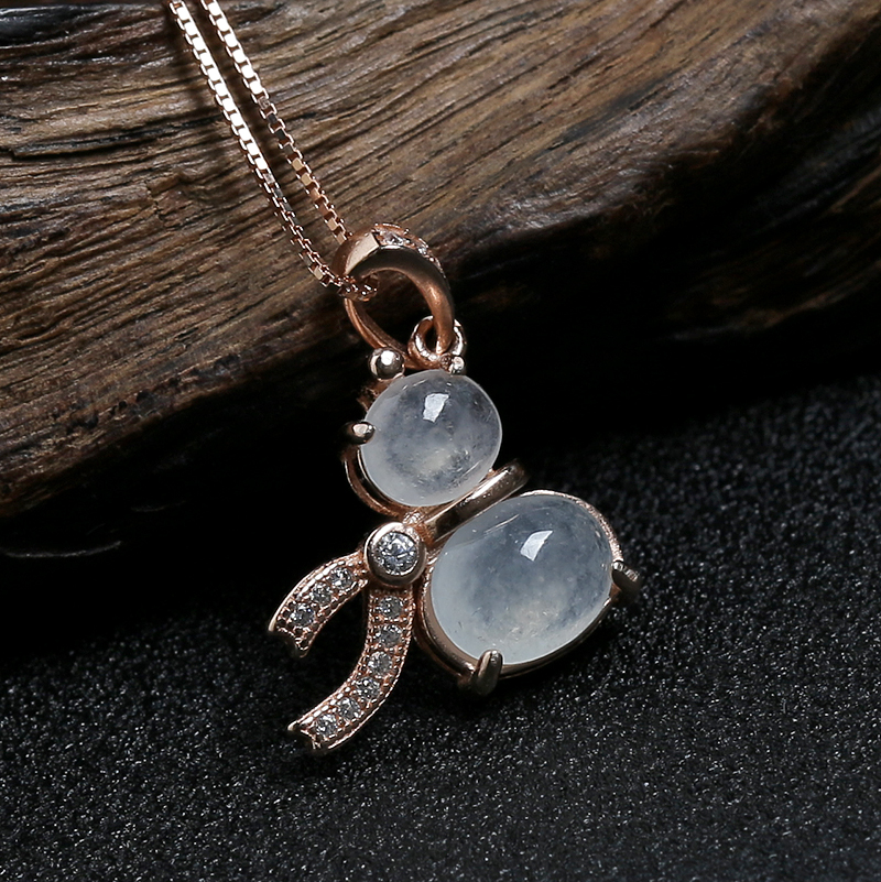 银镶冰种晴水翡翠吊坠-红掌柜