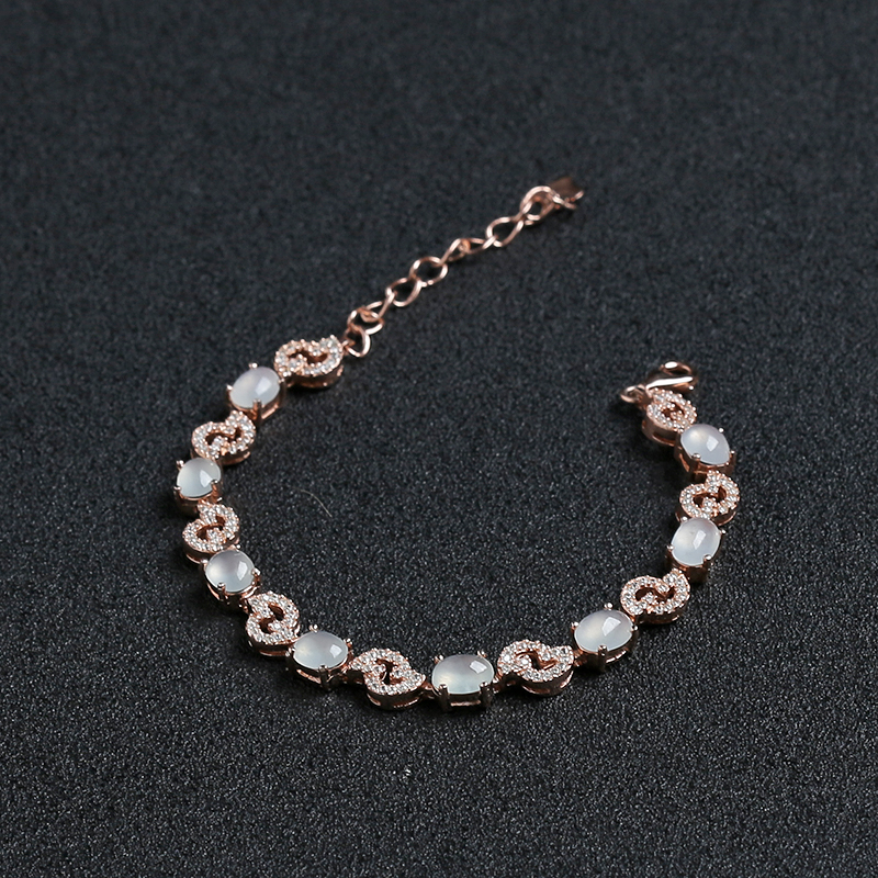 A货天然银镶冰种晴水翡翠套装 - 红掌柜