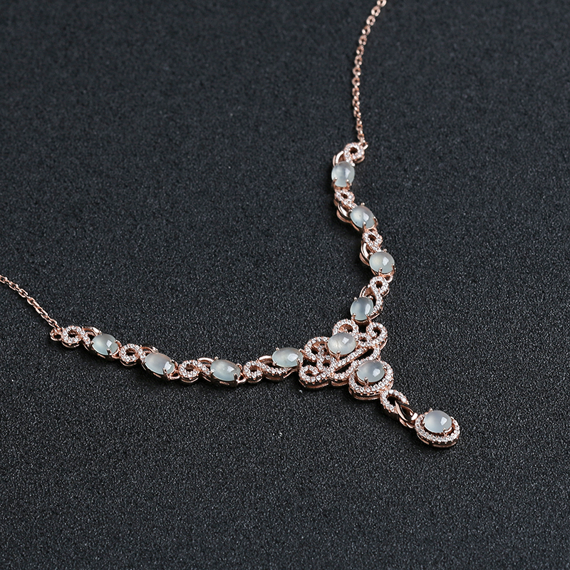 冰种晴水翡翠套装 - 红掌柜