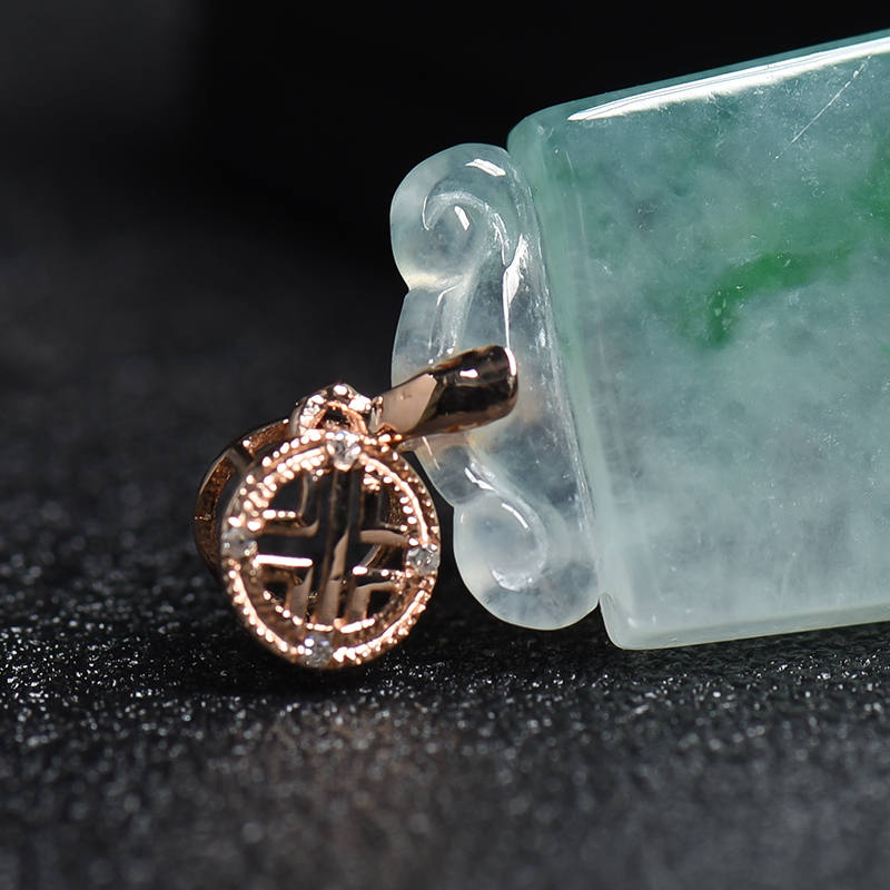 A货翡翠无事牌 - 红掌柜