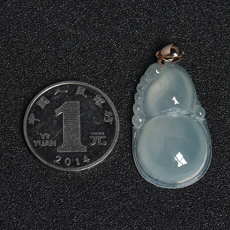 18K金翡翠葫芦吊坠 - 红掌柜