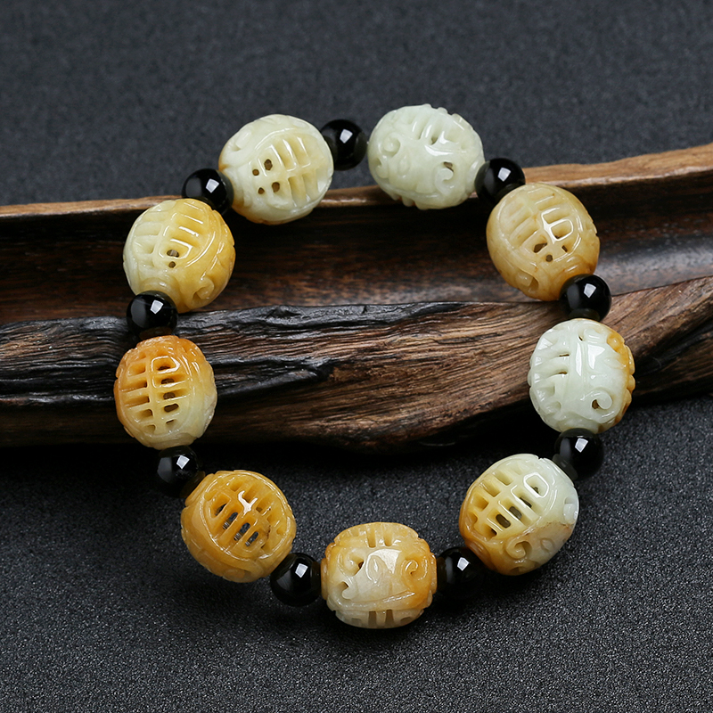 黄翡手串-红掌柜