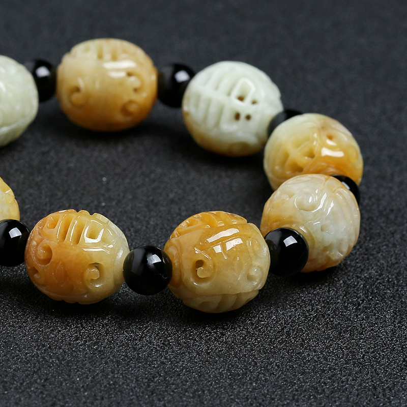 天然黄翡手串-红掌柜