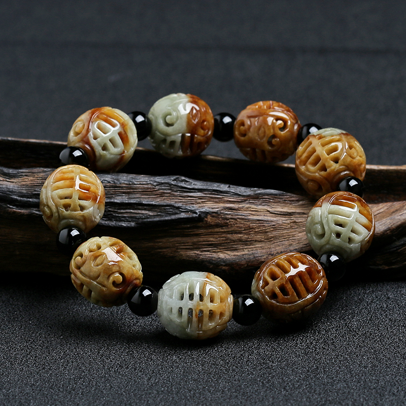 黄翡手串-红掌柜