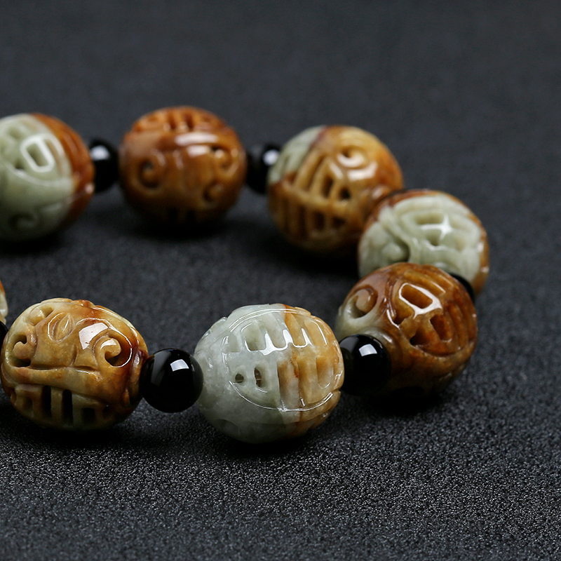 天然黄翡手串-红掌柜