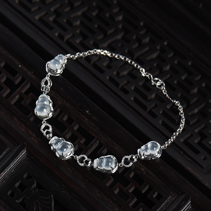 冰种翡翠葫芦手链-红掌柜