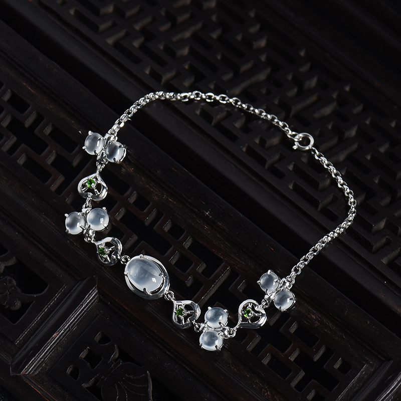 冰种翡翠手链-红掌柜