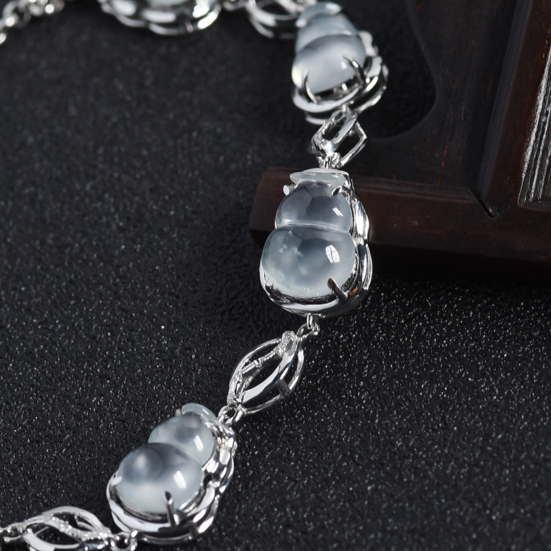 冰种翡翠葫芦手链-红掌柜