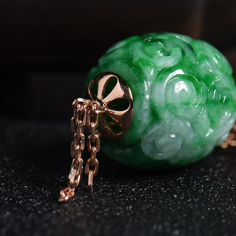 18K金翡翠吊坠 - 红掌柜