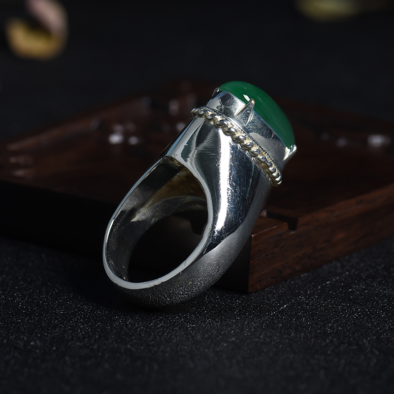 翡翠戒面-红掌柜