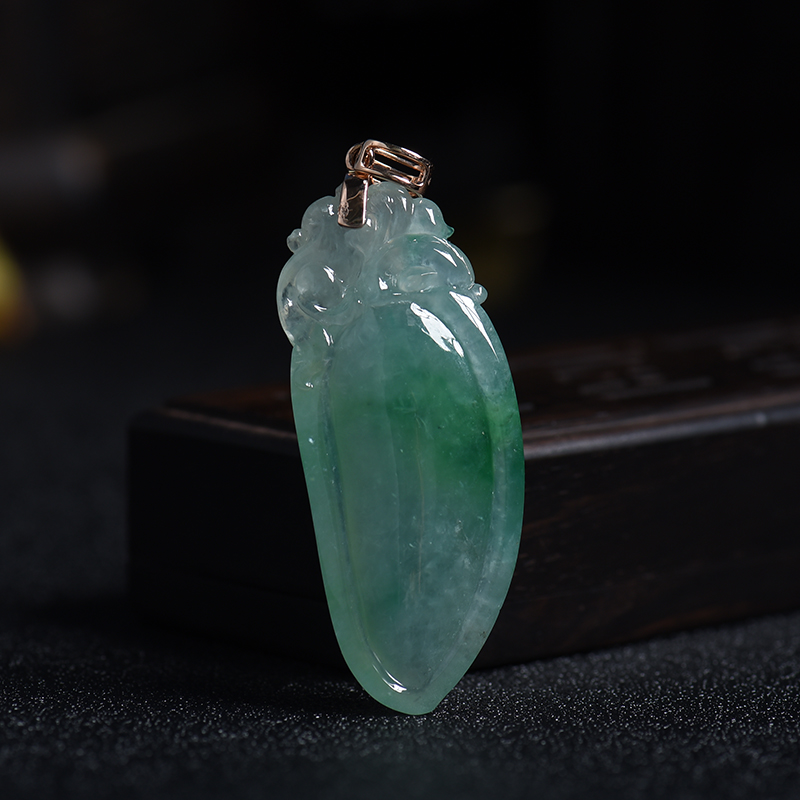 蓝绿翡翠福瓜吊坠 - 红掌柜