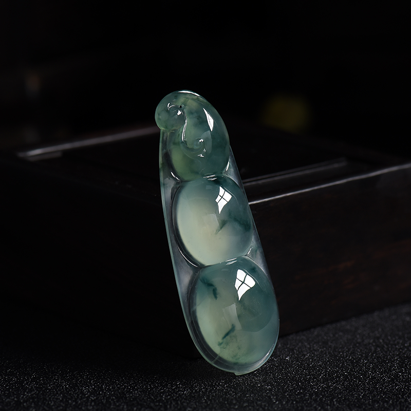 翡翠连中三元吊坠 - 红掌柜