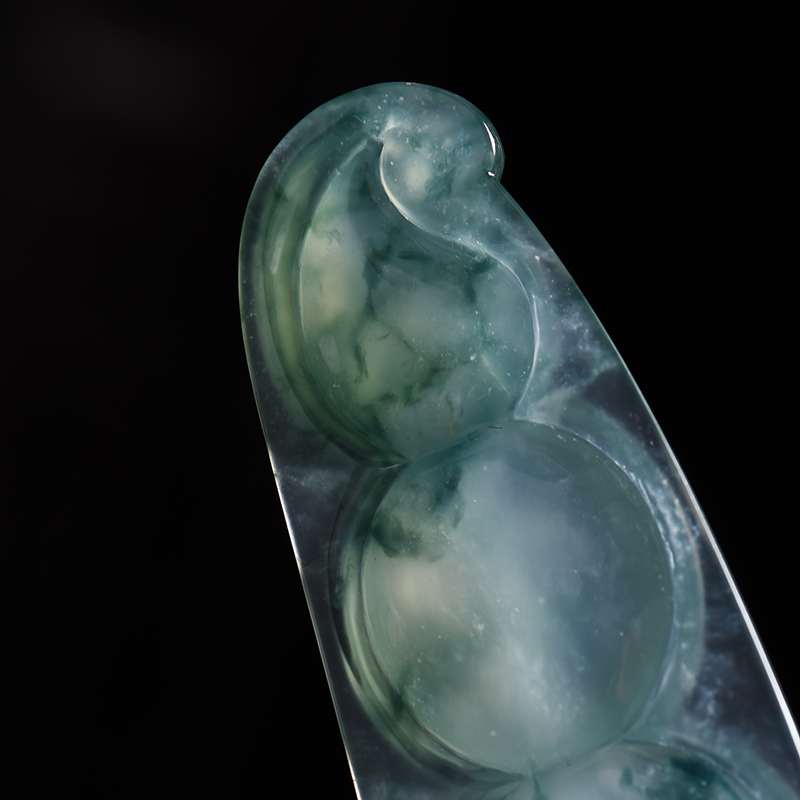 冰糯种翡翠连中三元吊坠 - 红掌柜