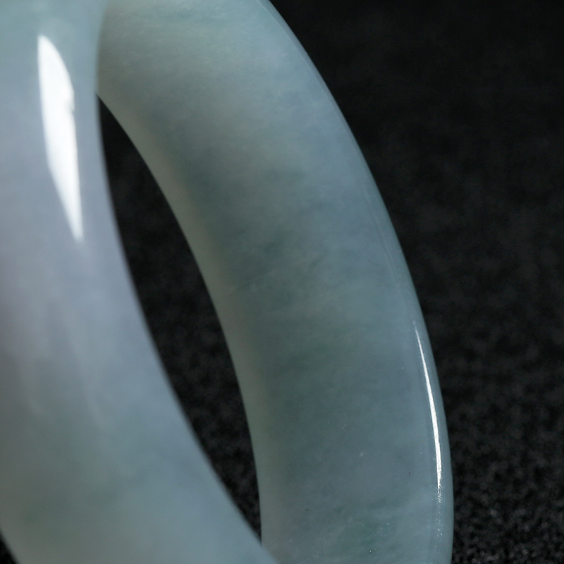 58#缅甸天然冰种翡翠平安镯-红掌柜