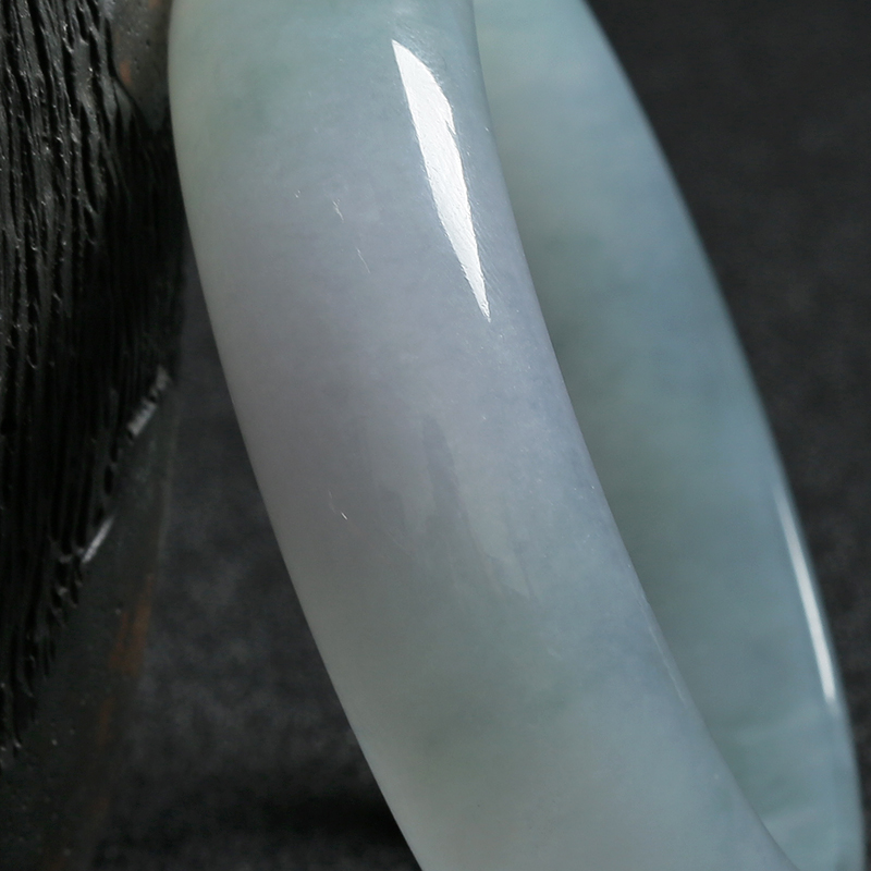 天然冰种飘花翡翠平安镯-红掌柜