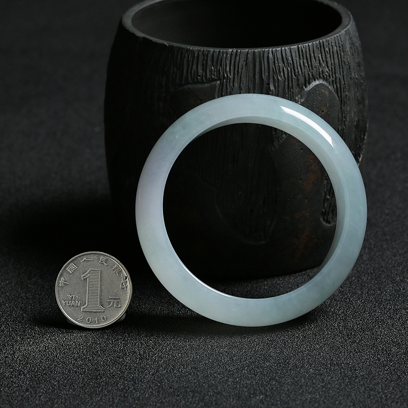 冰种飘花翡翠平安镯-红掌柜