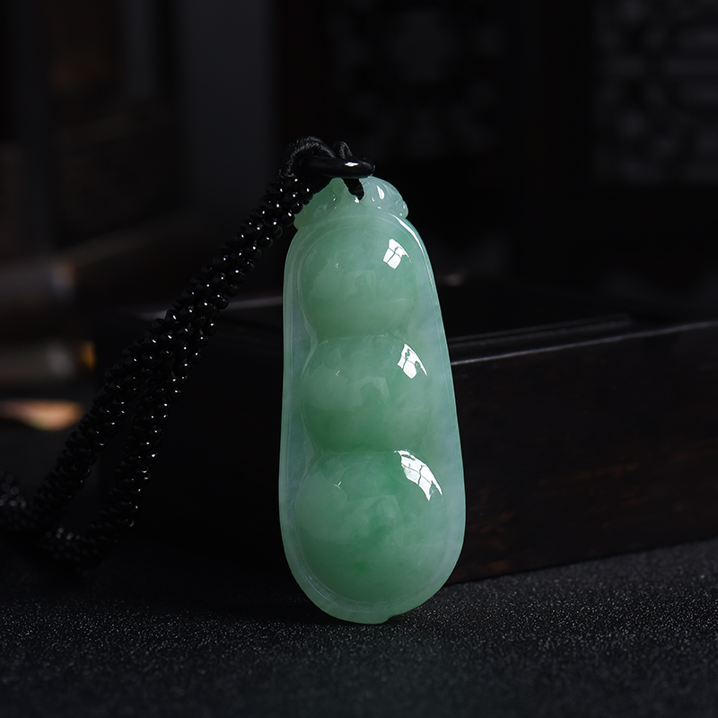 翡翠连中三元吊坠-红掌柜