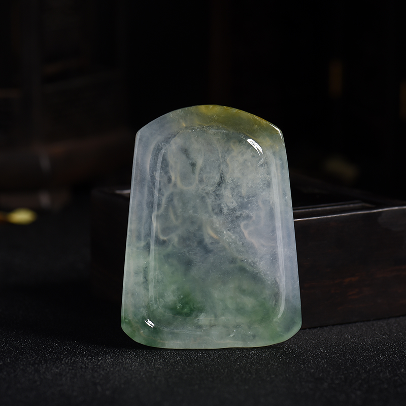 缅甸冰种翡翠文殊菩萨吊坠-红掌柜