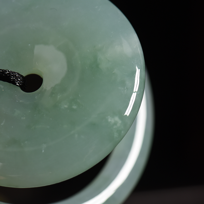 豆种翡翠平安扣-红掌柜