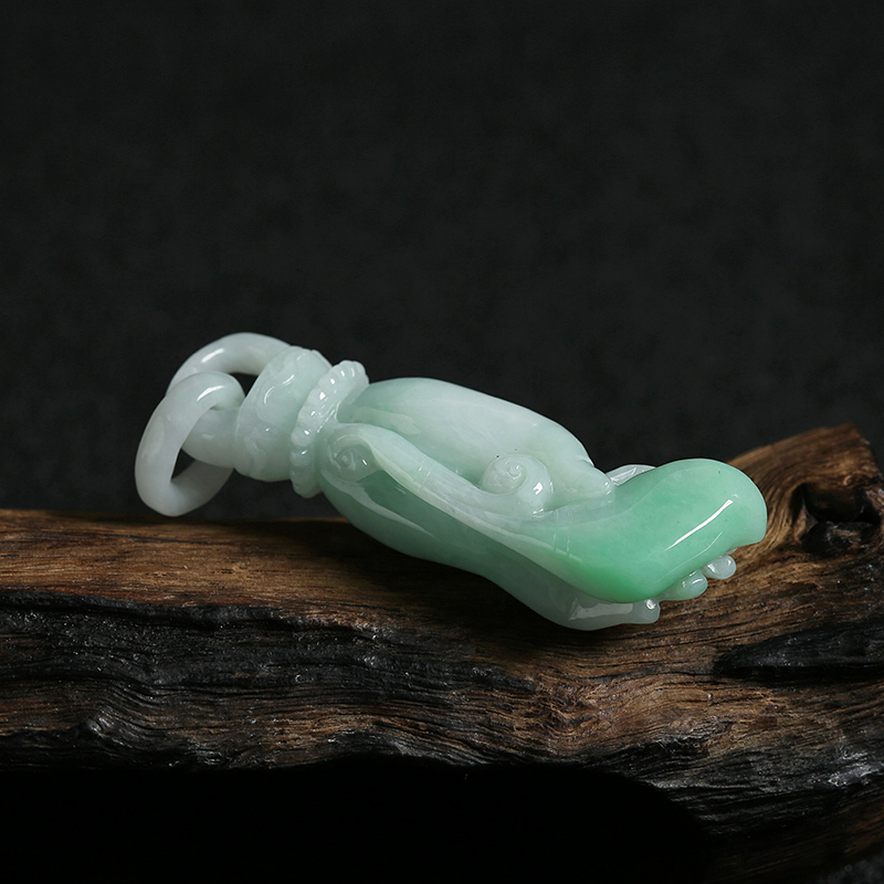 糯种飘绿花翡翠佛手-红掌柜
