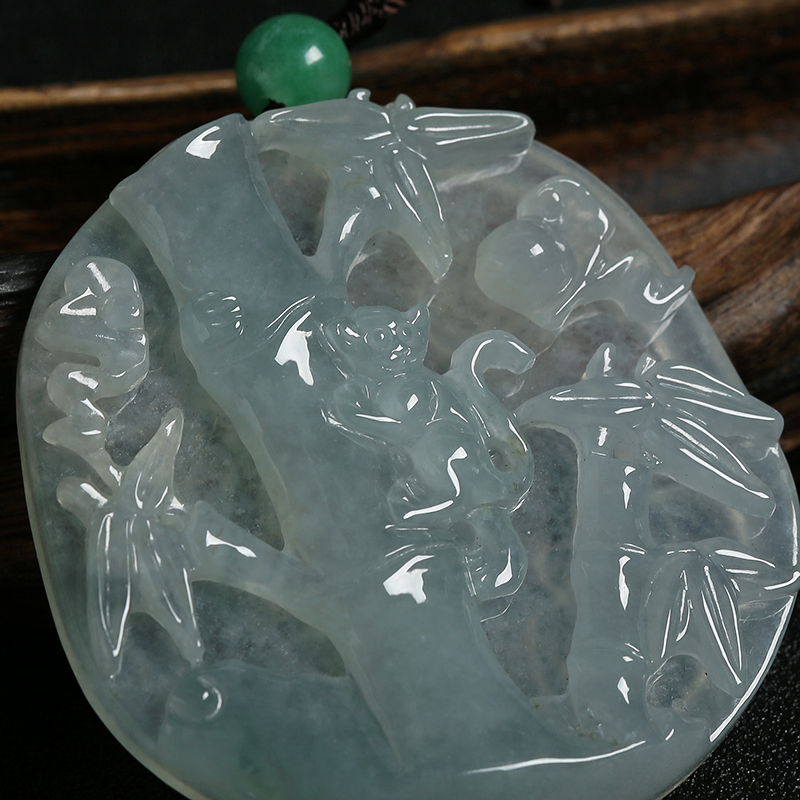 冰糯种翡翠竹节-红掌柜