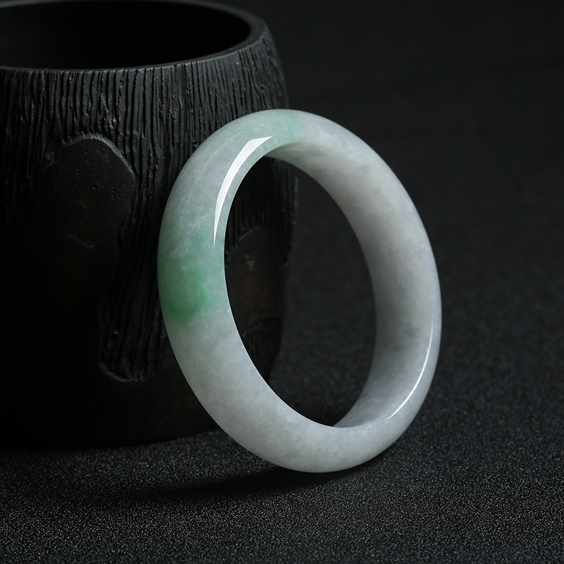 飘绿花翡翠平安镯-红掌柜