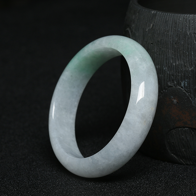 豆种翡翠平安镯-红掌柜