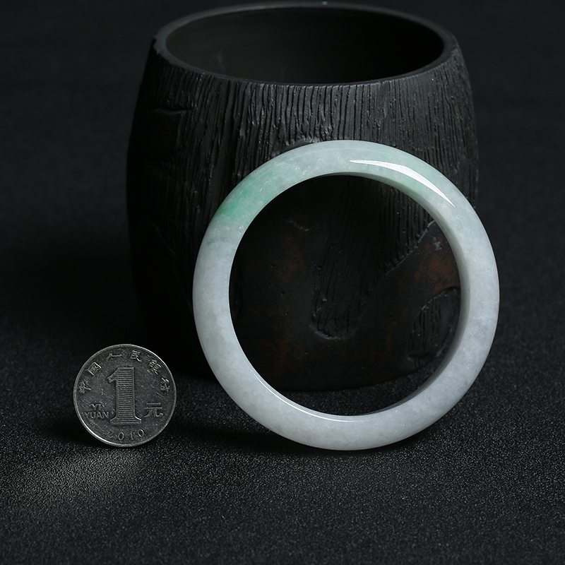 缅甸天然翡翠平安镯-红掌柜