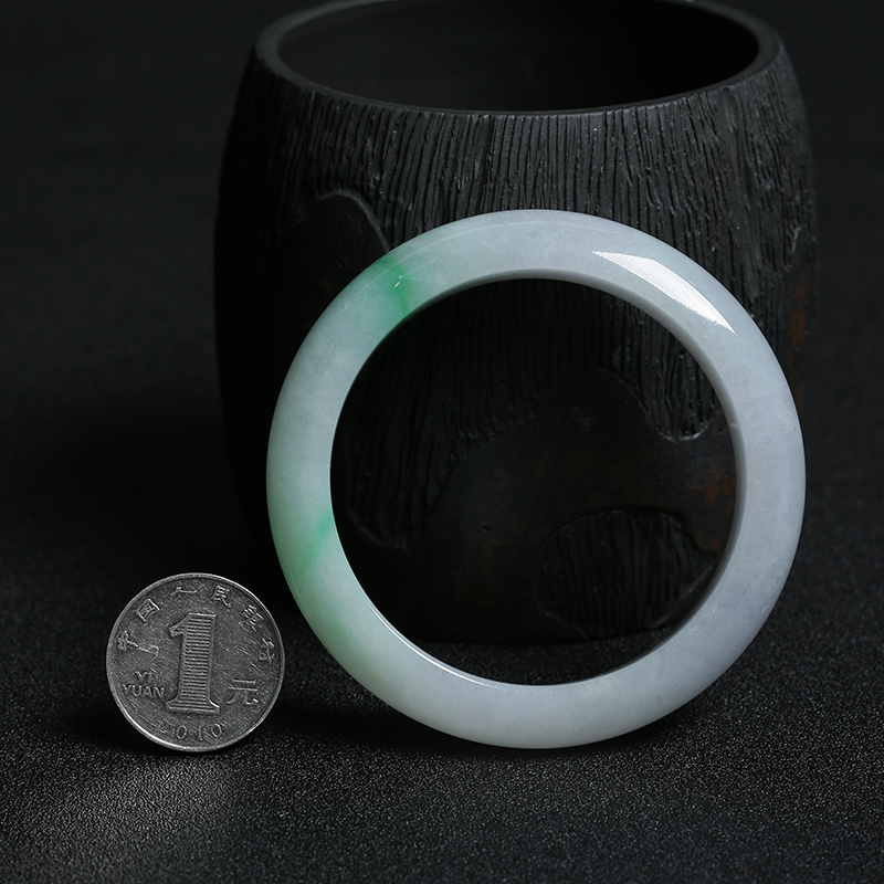 天然缅甸翡翠平安镯-红掌柜