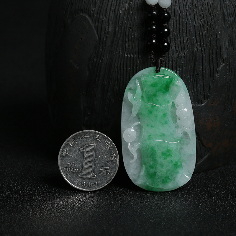 天然翡翠竹节吊坠-红掌柜