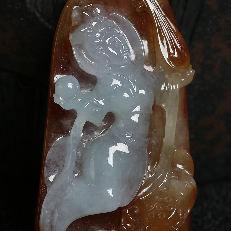 天然翡翠飞天吊坠-红掌柜