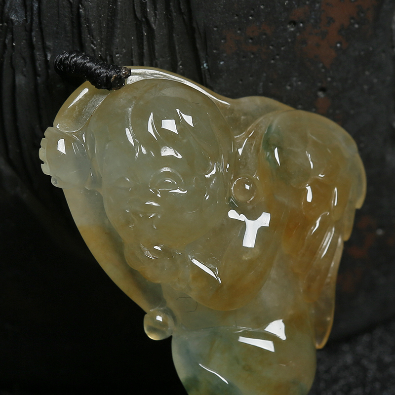 缅甸A货天然冰糯种翡翠吊坠 - 红掌柜