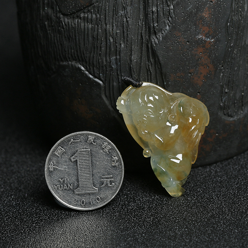 缅甸A货天然冰糯种翡翠吊坠 - 红掌柜