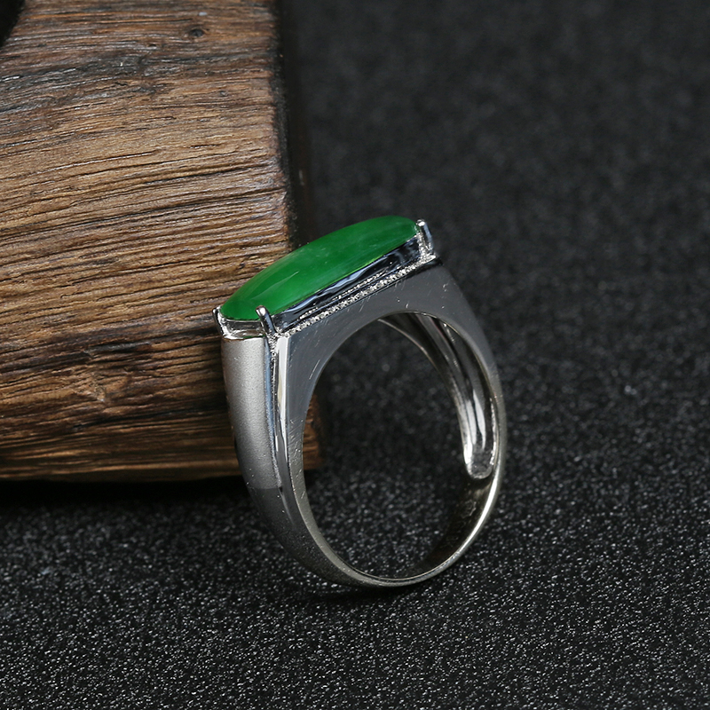 翠绿翡翠戒指 - 红掌柜