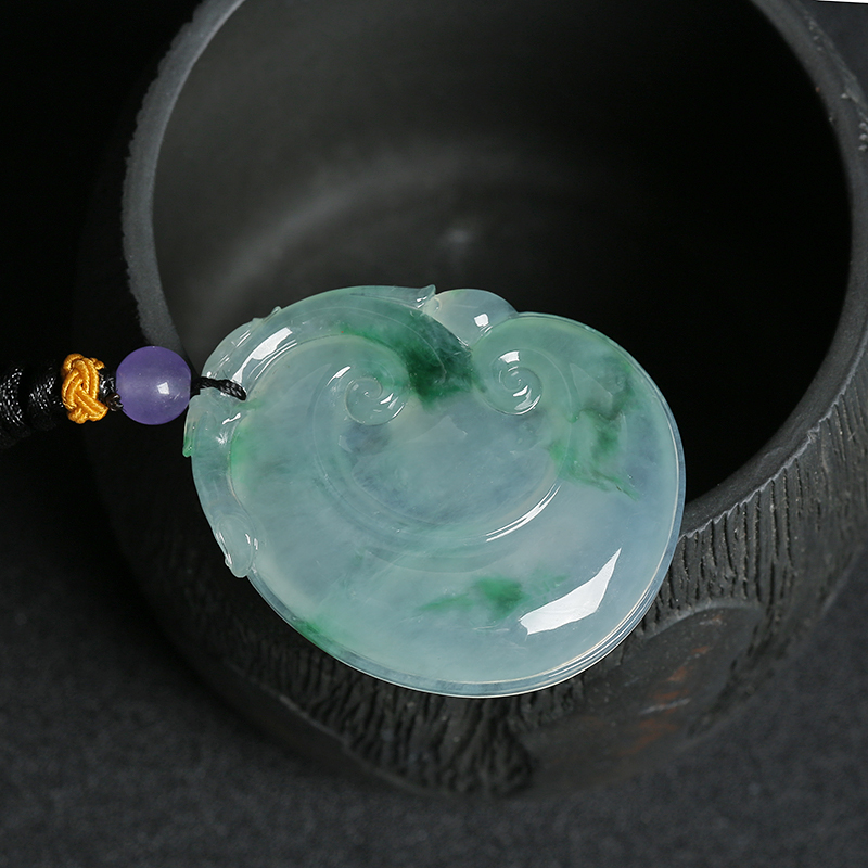 翠绿翡翠如意吊坠 - 红掌柜